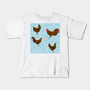 Golden Spangled Hamburg Blue Kids T-Shirt